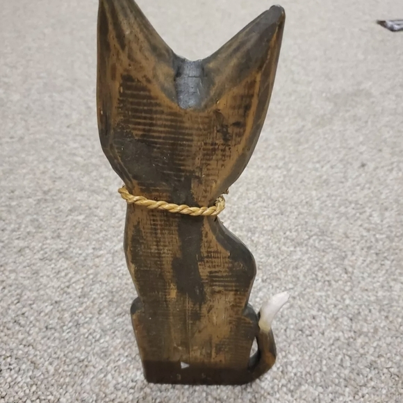 Vintage Cat Wooden Hand Painted Standing Figurine EUC - Picture 4 of 8